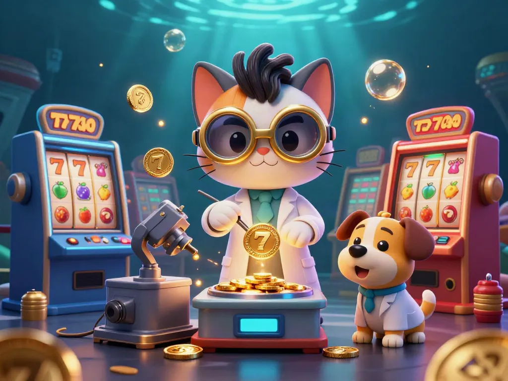 Engage with the thrilling TX88 casino experience featuring vibrant slot machines and charming characters in action.