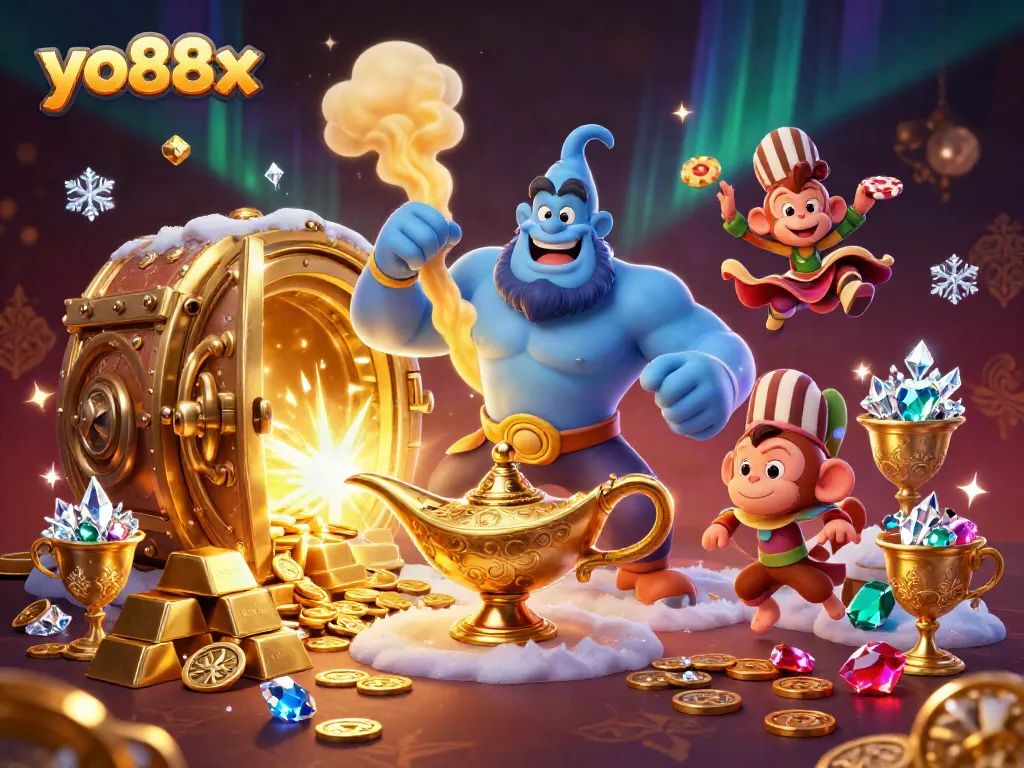 Experience winning thrills with yo88x featuring a genie, magic carpet, and treasure vault.