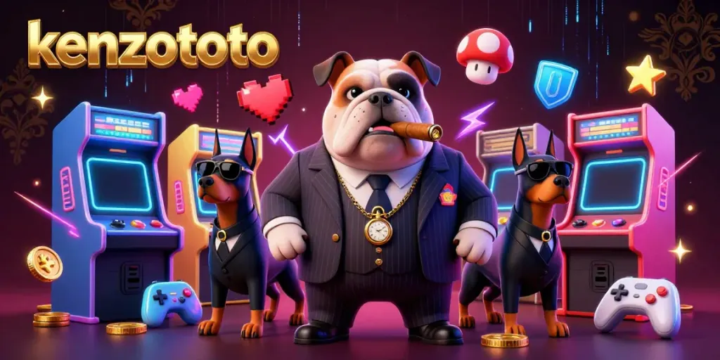 Experience high win rates at kenzototo with an exciting 3D arcade gaming scene showcasing dynamic characters and vivid games.