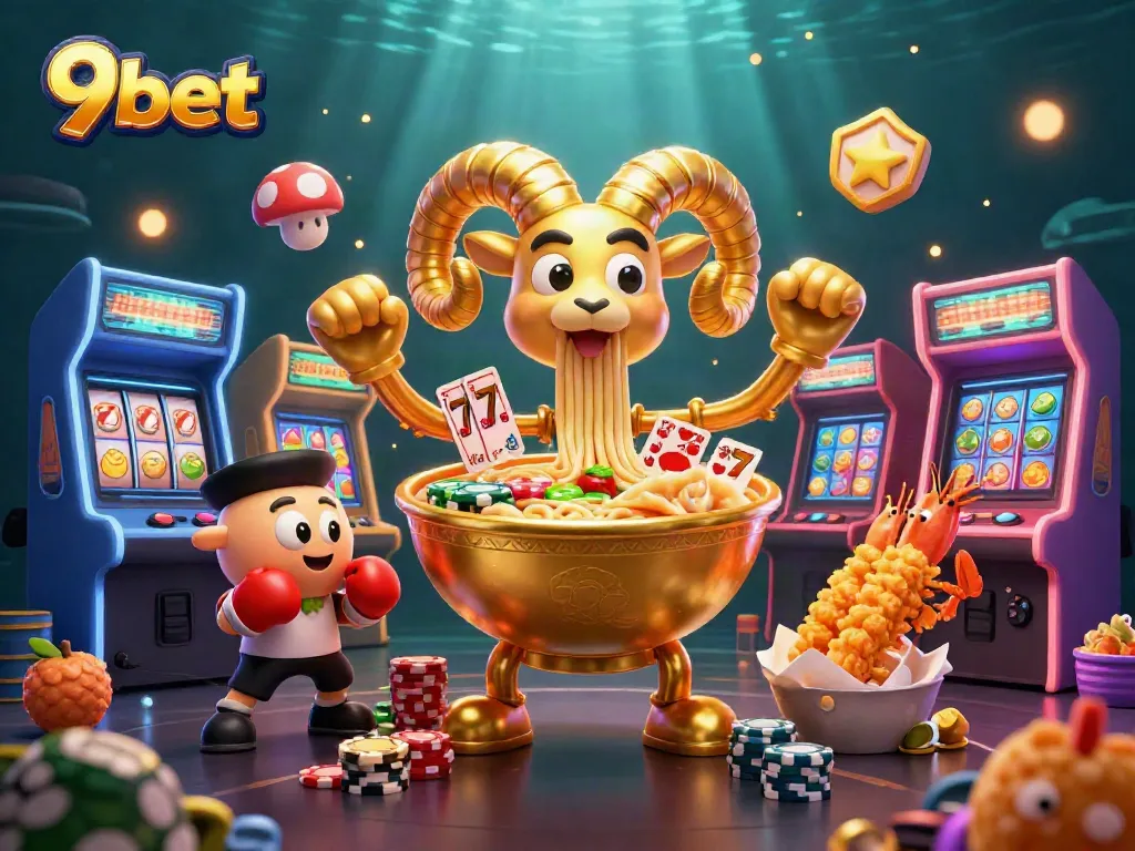 Experience the thrill of 9bet gaming with a vibrant casino scene featuring interactive characters and colorful elements.