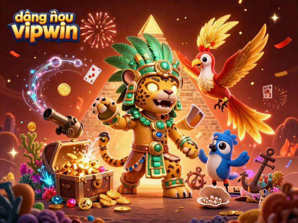 Join the excitement at đăng nhập vipwin with stunning 3D illustrations representing thrilling casino activities.