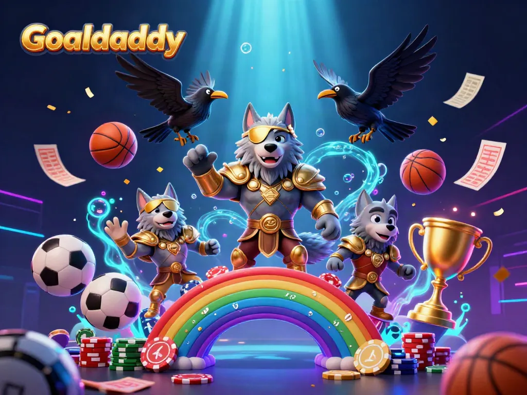 Experience the thrill of Goaldaddy with vibrant sports betting elements in a 3D illustration.