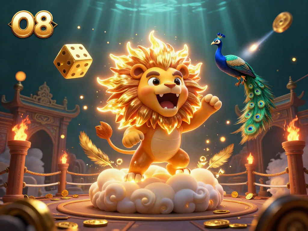 Spin for jackpots at O8's thrilling casino, featuring vibrant card games and golden visuals.
