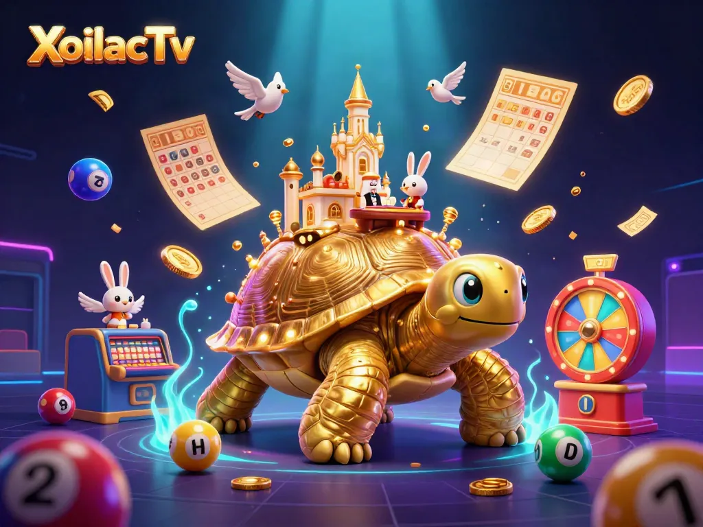 XoilacTv brings thrilling lottery excitement with dynamic colorful balls and casino charm.