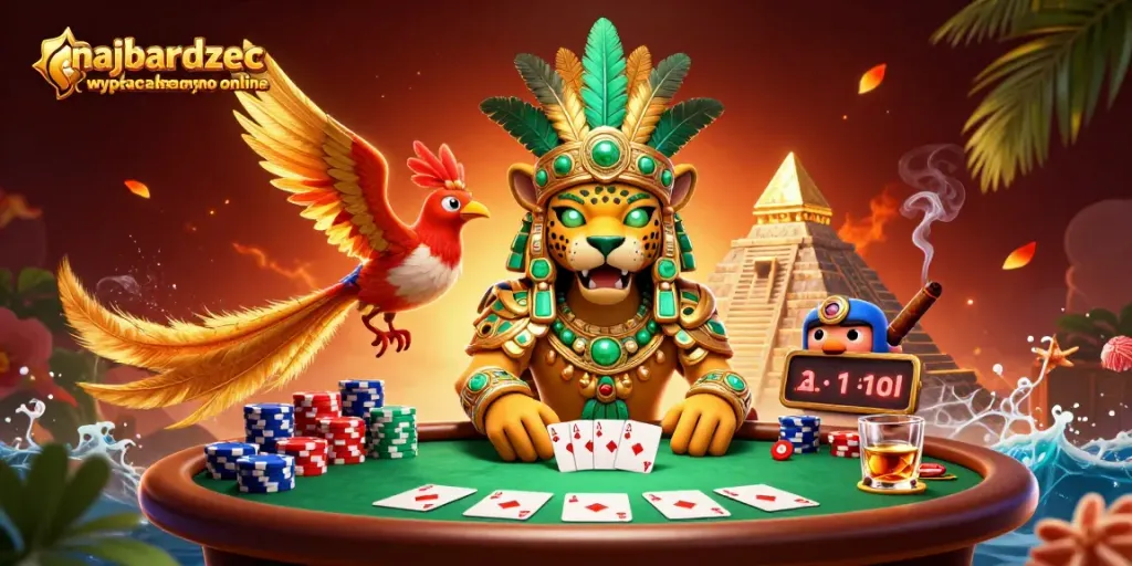 Experience the excitement of najbardziej wypłacalne kasyno online with vibrant 3D elements showcasing poker action.