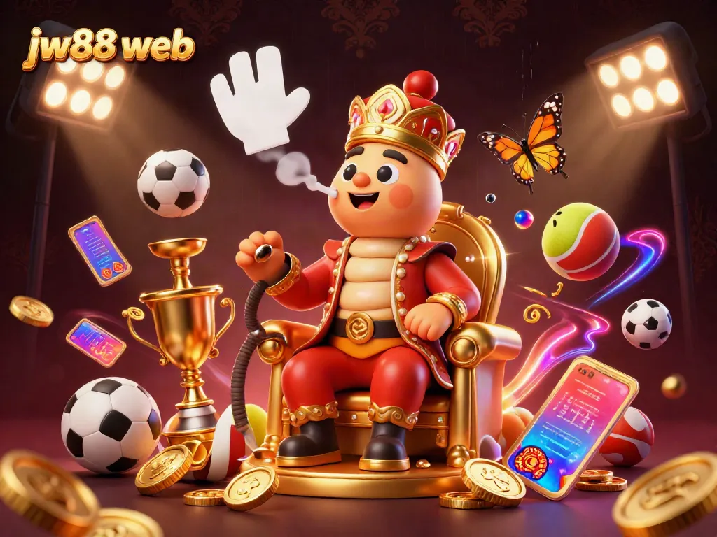 Engage with exciting gameplay at jw88 web featuring 3D characters and sports elements in a dynamic casino scene.