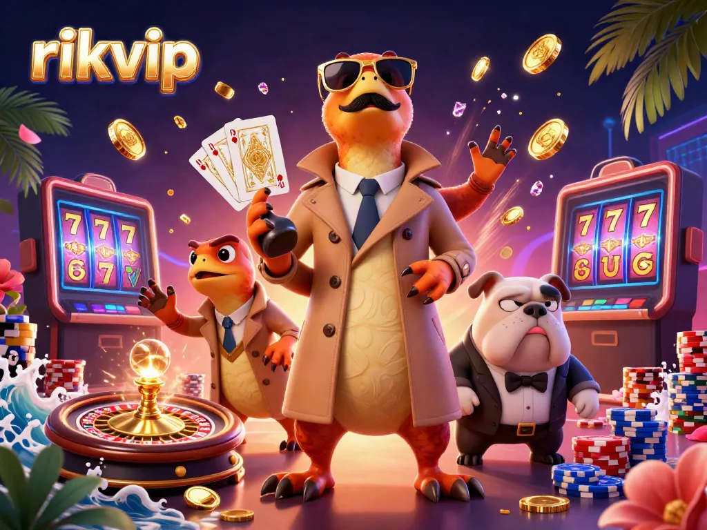 Experience thrilling gameplay at rikvip with animated raptors trying to sneak into a VIP lounge.