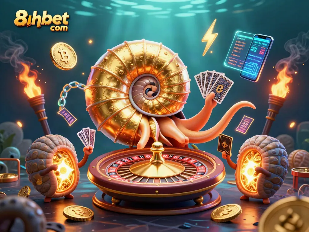 Play exciting games at 8xbet com featuring unique characters and dynamic crypto elements in a vibrant casino scene.