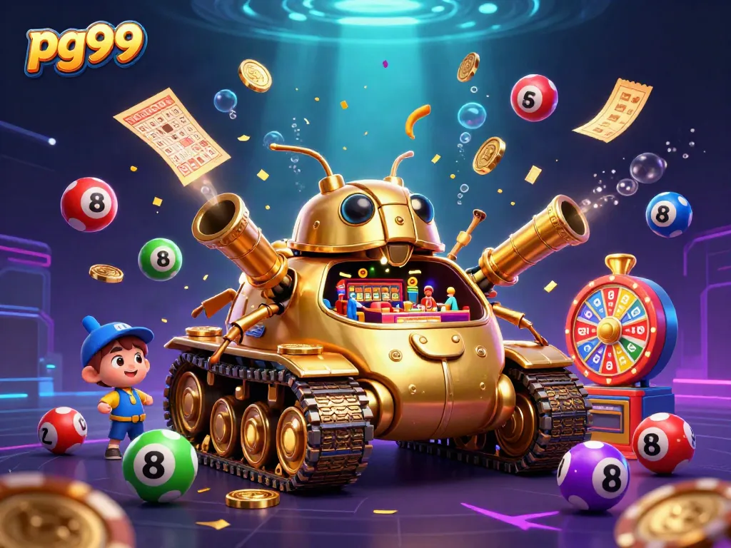 Experience the exciting world of pg99 with a vibrant casino scene filled with games and action.