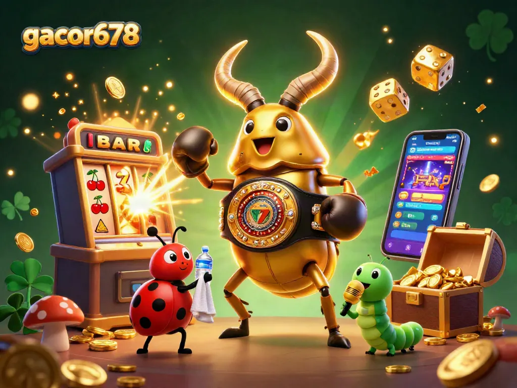 Engage with gacor678's thrilling gaming world featuring vibrant characters and jackpot excitement.