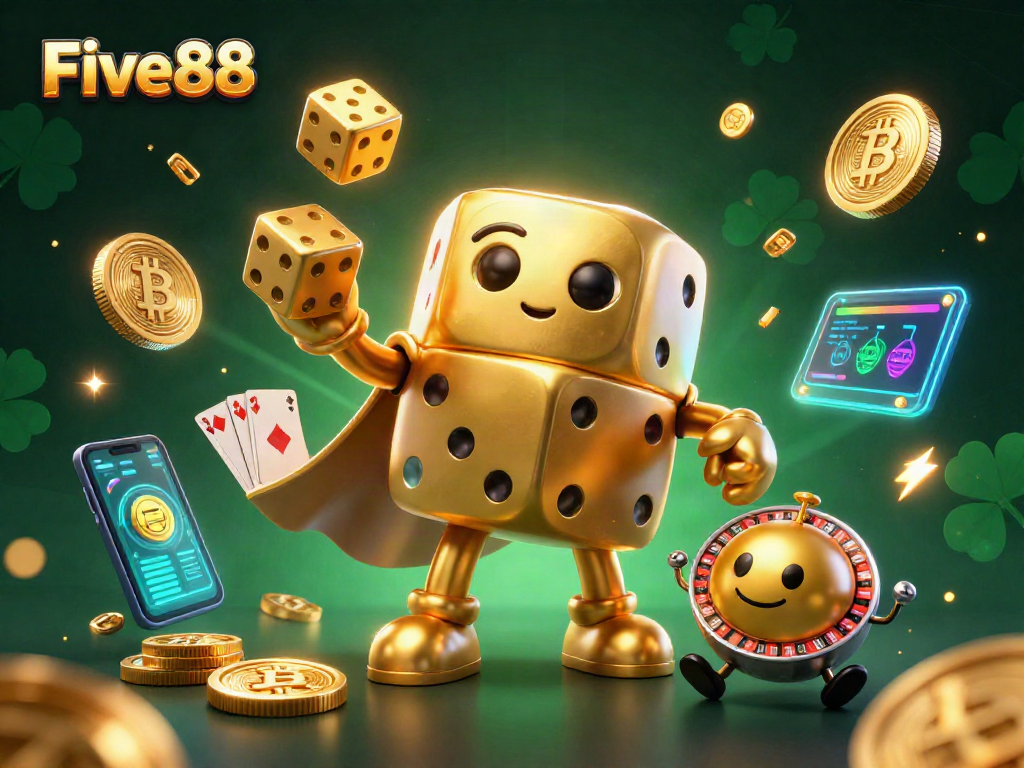 Experience excitement in Five88's dynamic gaming universe with lavish 3D casino elements.