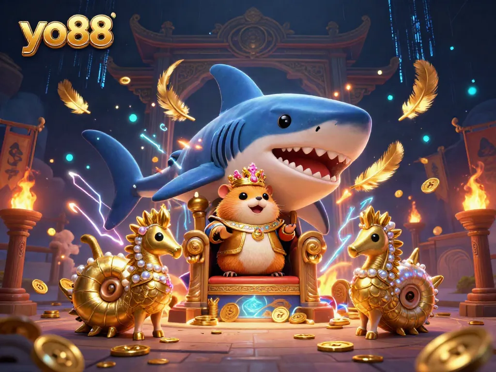 Engage in the exciting world of yo88, captivating players with a thrilling 3D casino scene featuring the hamster king.