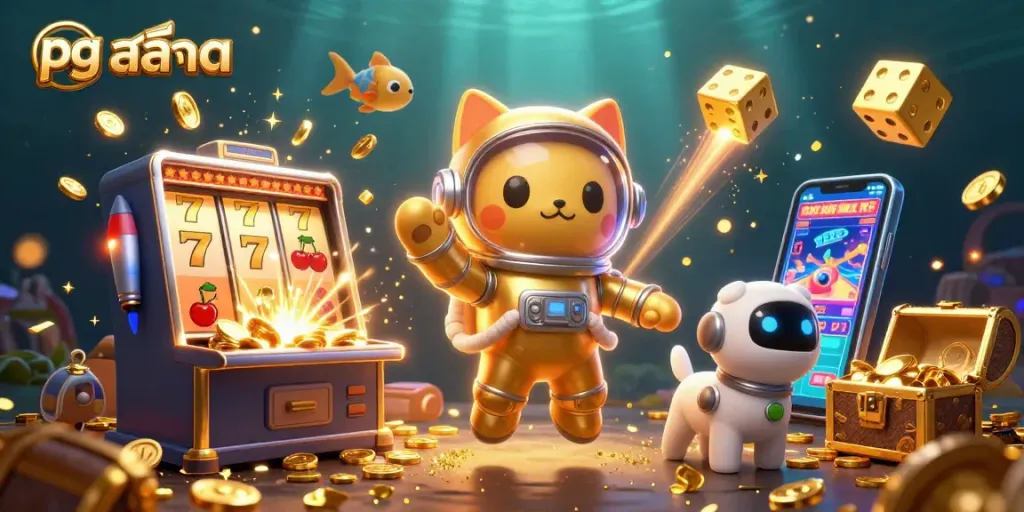 Experience thrilling pg สล็อต gameplay with a jackpot explosion of vibrant coins and energetic visuals.