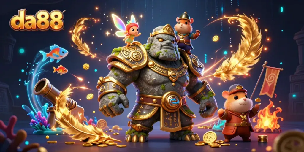 Engage in thrilling fish shooting at da88 with magical golems, fairies, and exciting aquatic elements.