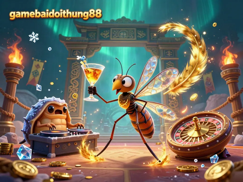 Engaging casino mascot moments at gamebaidoithuong88 during vibrant celebration.