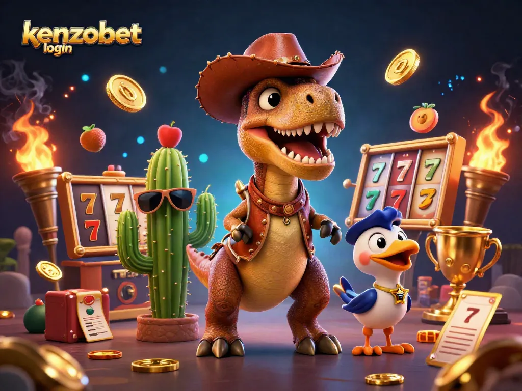 Experience exciting wins with kenzobet login in this vibrant casino-themed illustration.