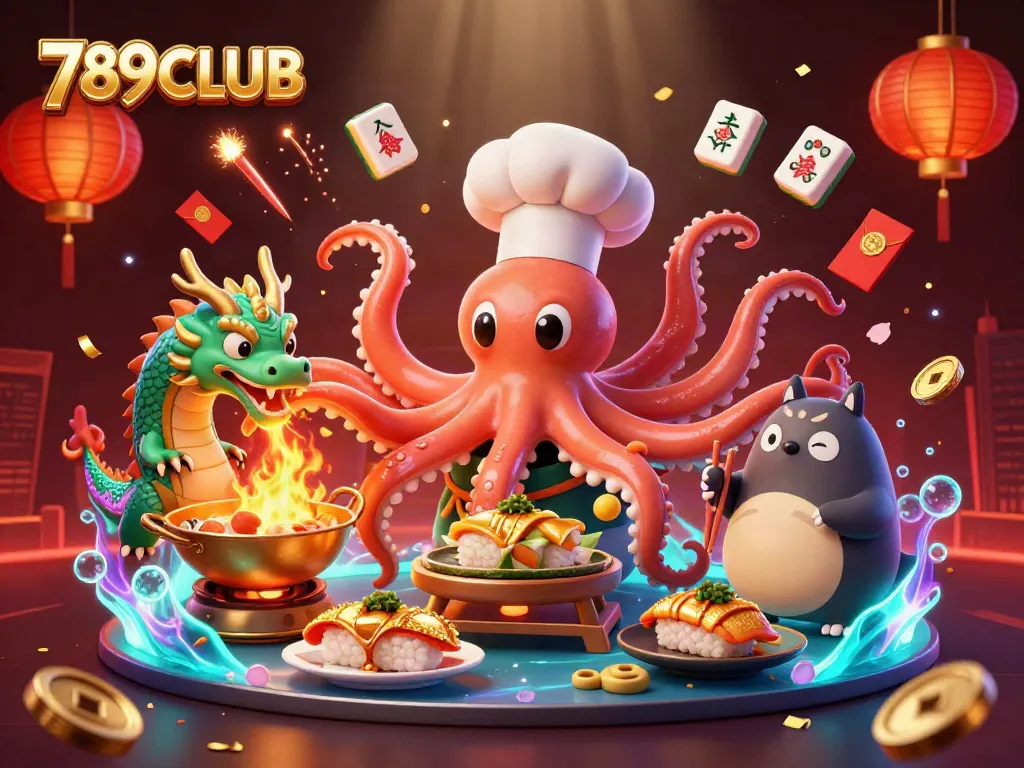 Experience thrilling gameplay with 789CLUB in this vibrant and engaging casino illustration.
