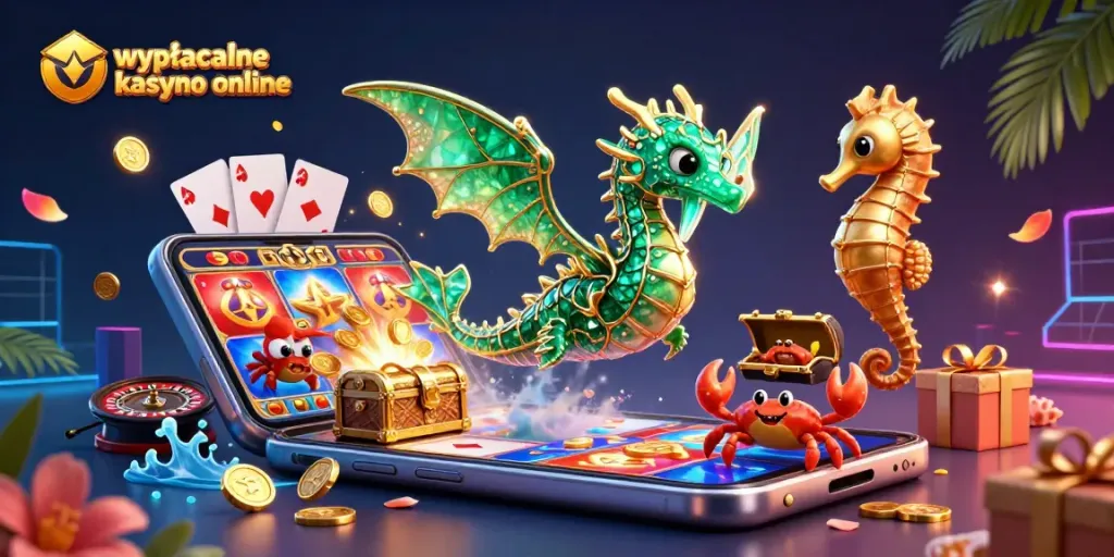 Engage with wypłacalne kasyno online through vibrant animated treasures, featuring a colorful underwater casino adventure.
