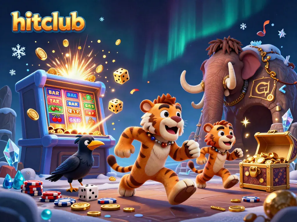 Experience the thrill of hitclub with animated cavemen and a sabertooth in a stunning prehistoric casino