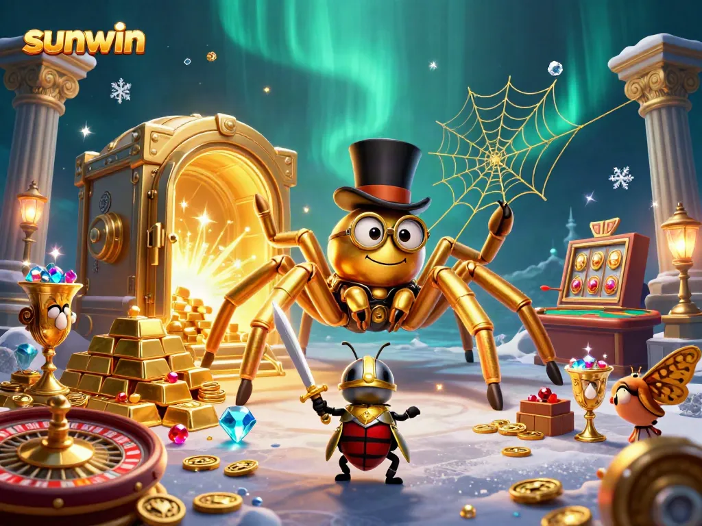 Engage in thrilling casino adventures at sunwin with a dynamic illustration depicting excitement and strategy.