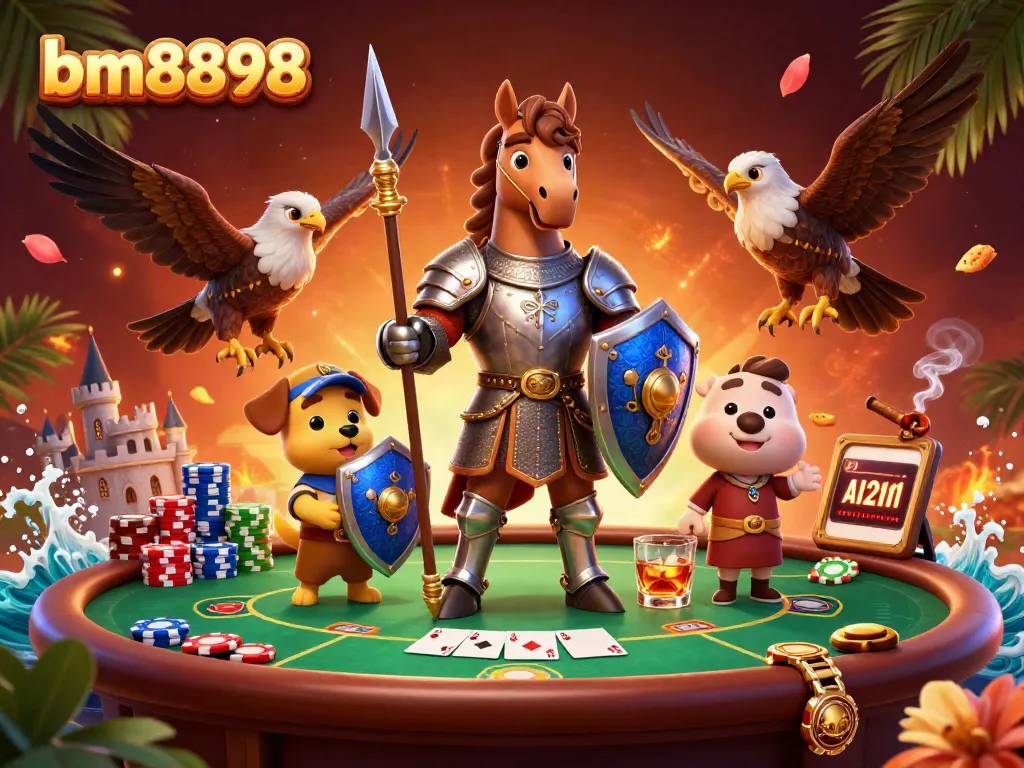 Engage in thrilling gameplay at bm8898 with medieval-themed casino characters in action.