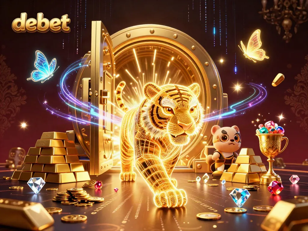 Experience the thrilling debet casino with golden treasures, vibrant light effects, and 3D energy.