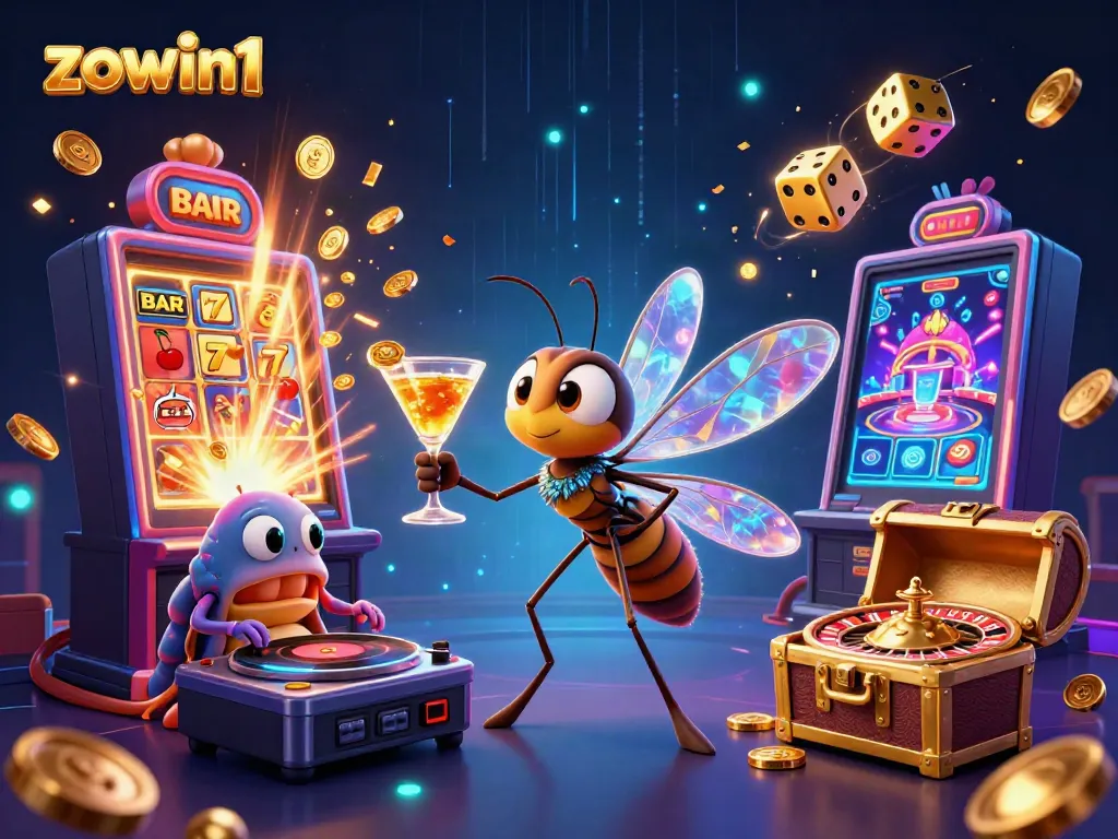 Experience exhilarating gaming action at zowin1 with vibrant casino characters and dynamic elements.
