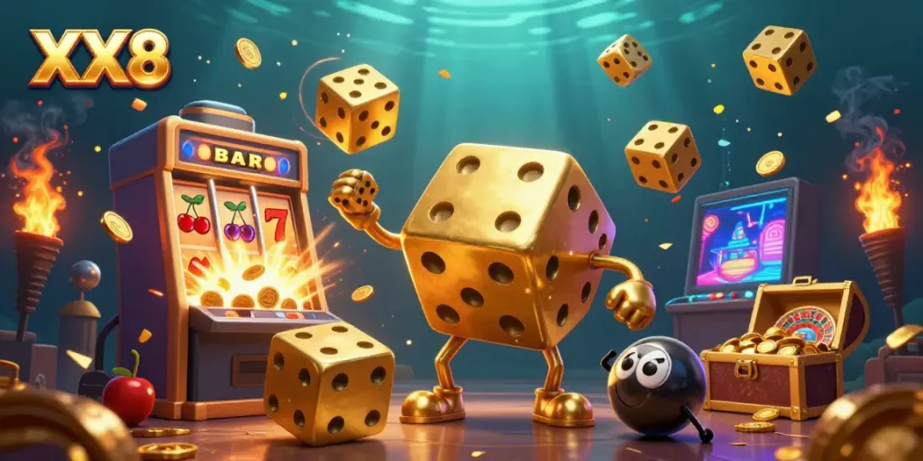 Engage with exciting XX8 casino adventures featuring golden dice and jackpot bursts.