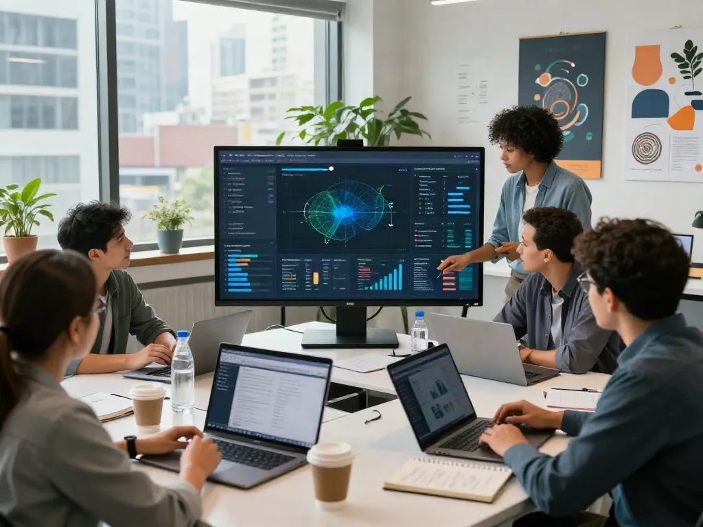 Team collaboration at istana 404 showcasing digital business trends in a modern workspace.